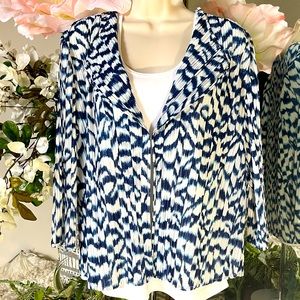 Chico’s Blue and White Print Jacket